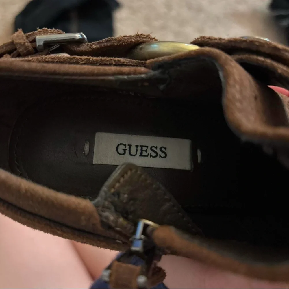 GUESS Brown Suede High Heel Ankle - Picture 2 of 4